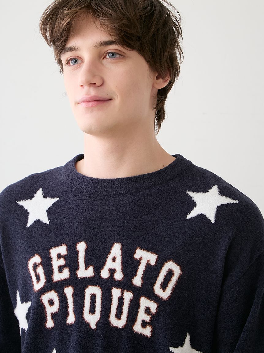gelato pique「【UNISEX】エアリーモコカレッジスタージャガードプルオーバー」|ルームウェア|