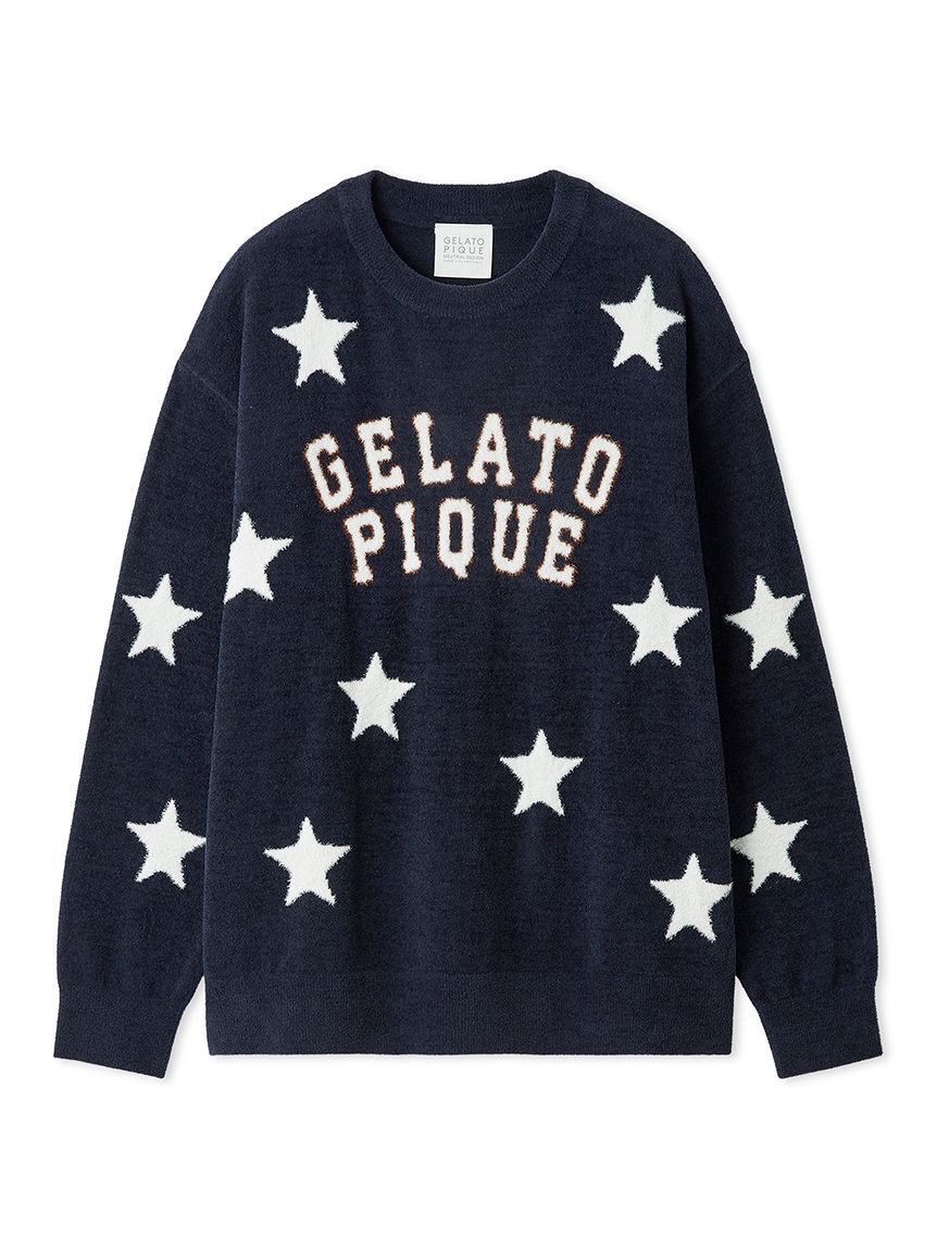 gelato pique「【UNISEX】エアリーモコカレッジスタージャガードプルオーバー」|ルームウェア|