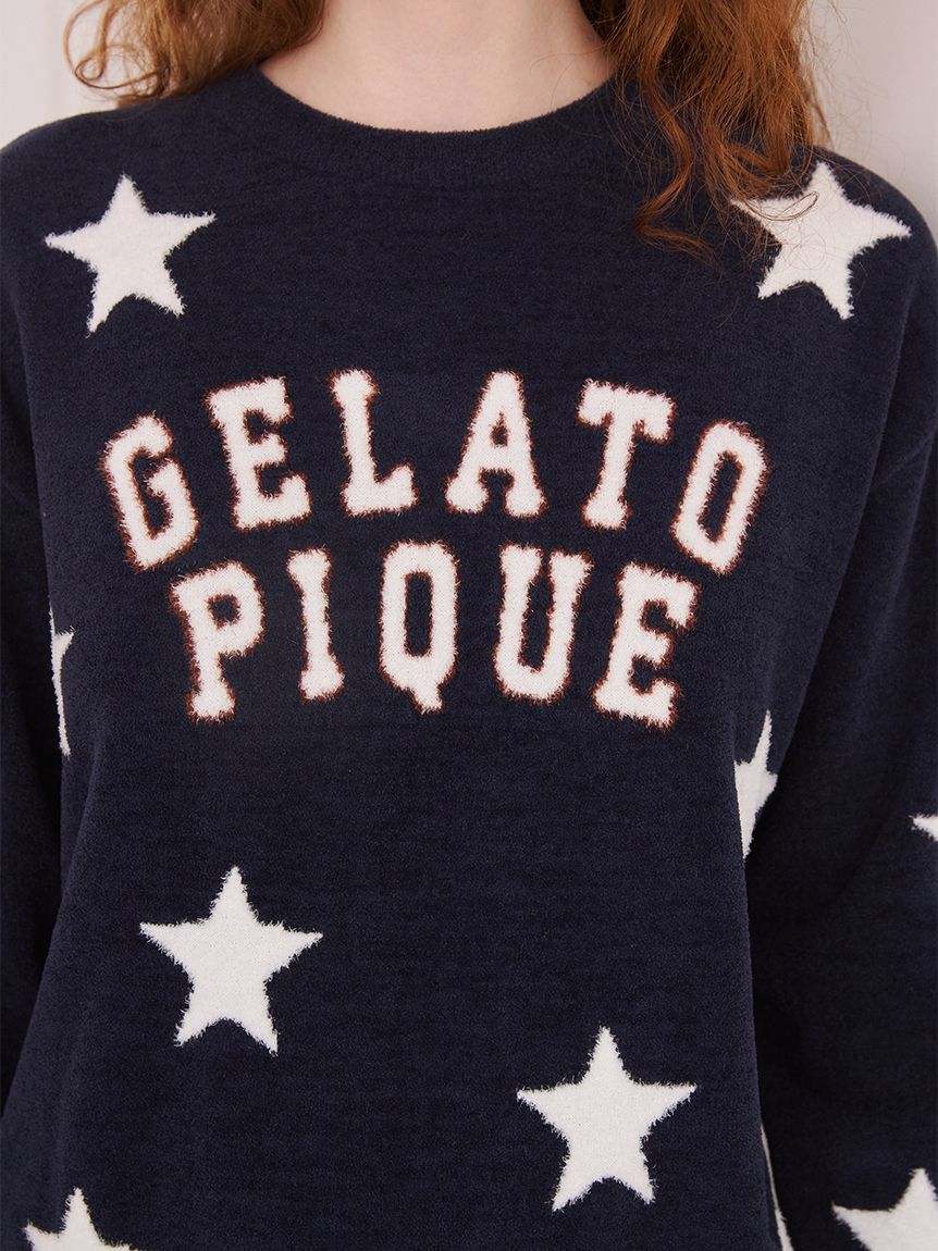 gelato pique「【UNISEX】エアリーモコカレッジスタージャガードプルオーバー」|ルームウェア|
