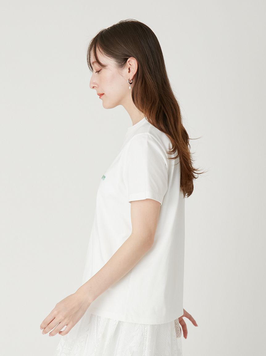 FRAY I.D「ロゴプリント刺繍Tシャツ／ウォッシャブル・防シワ」|Tシャツ・カットソー|