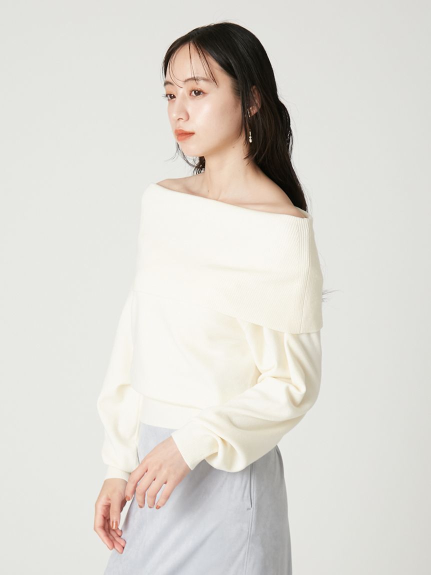FRAY I.D「ワイドカラーオフショルダープルオーバー」|Tシャツ・カットソー|