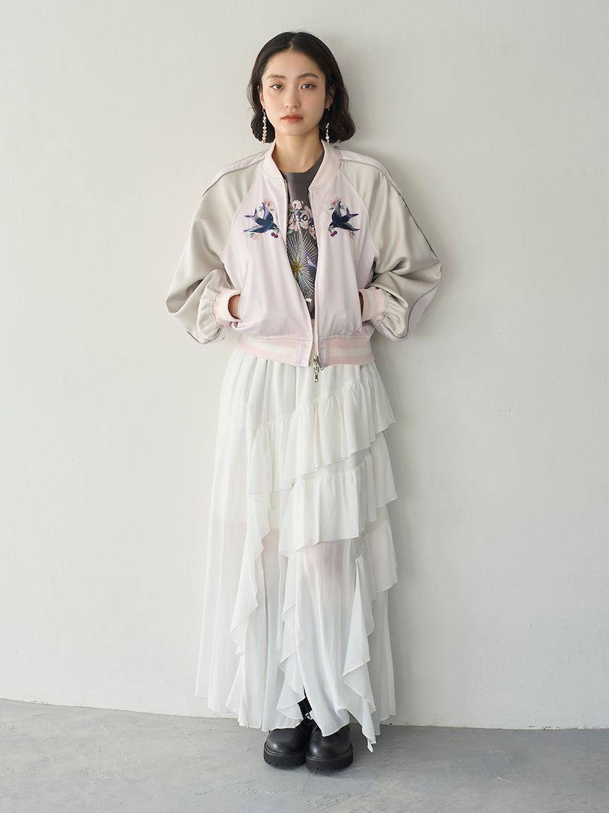 LILY BROWN「【WEB限定00サイズ】ラッフルフリルティアードスカート」|スカート|