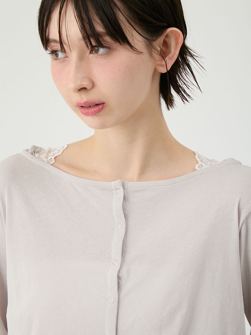 LILY BROWN「【UVカット/接触冷感】レースフーディトップス」|Tシャツ・カットソー|