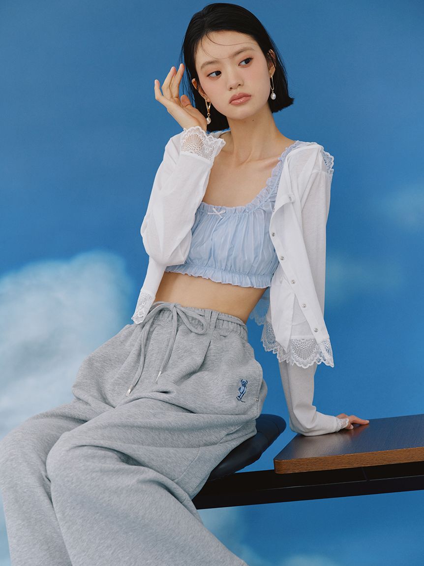 LILY BROWN「【UVカット/接触冷感】レースフーディトップス」|Tシャツ・カットソー|