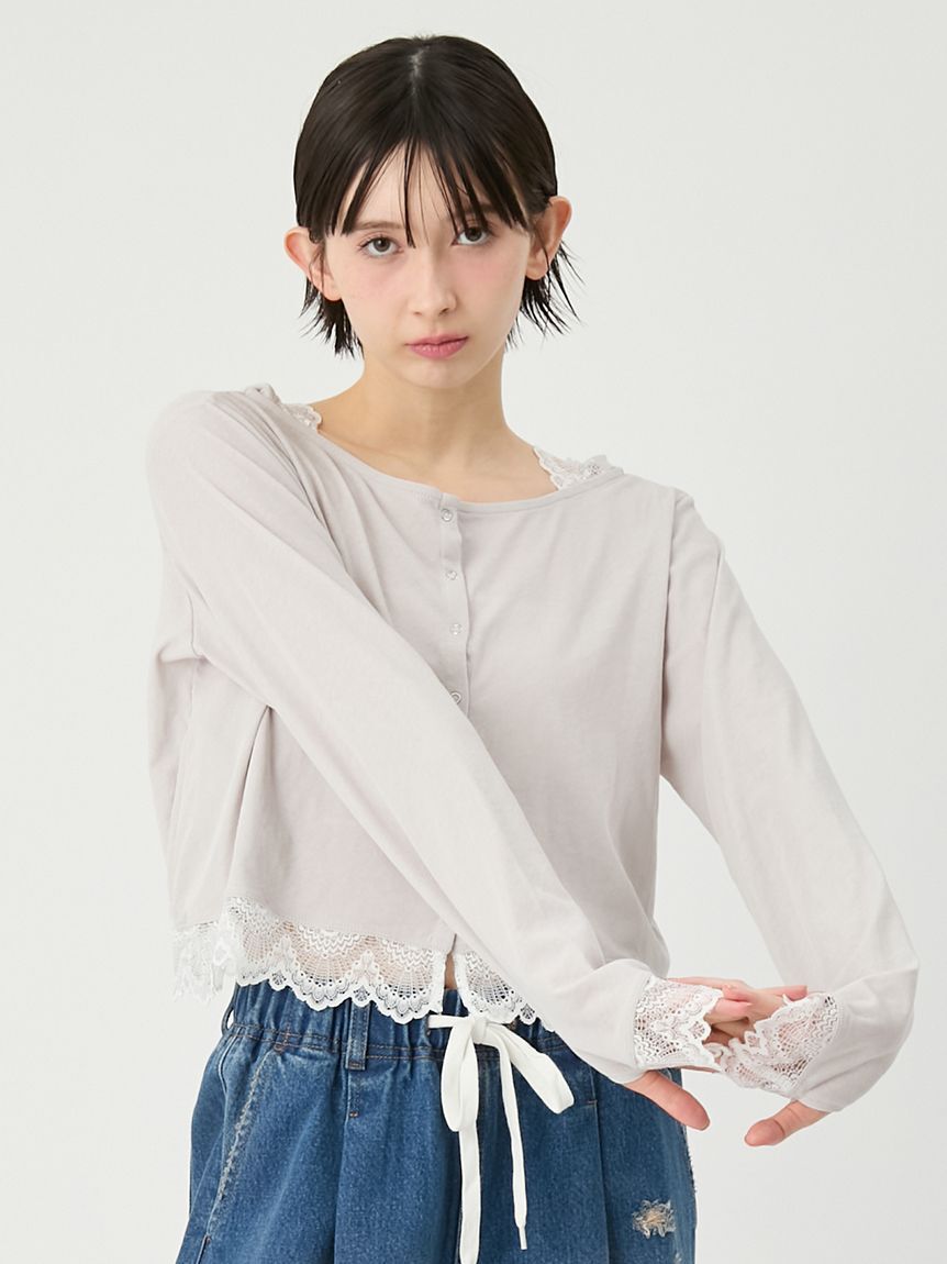 LILY BROWN「【UVカット/接触冷感】レースフーディトップス」|Tシャツ・カットソー|GBEG