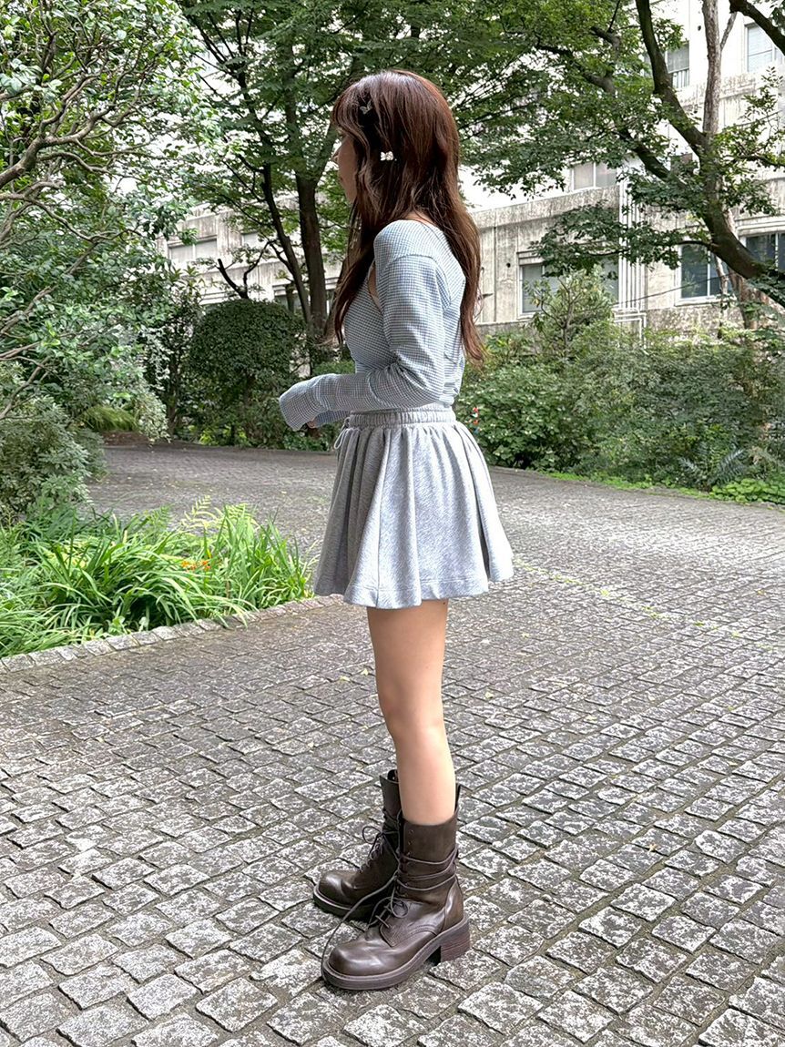 LILY BROWN「レイヤードフレアミニスカショーパン」|スカート|