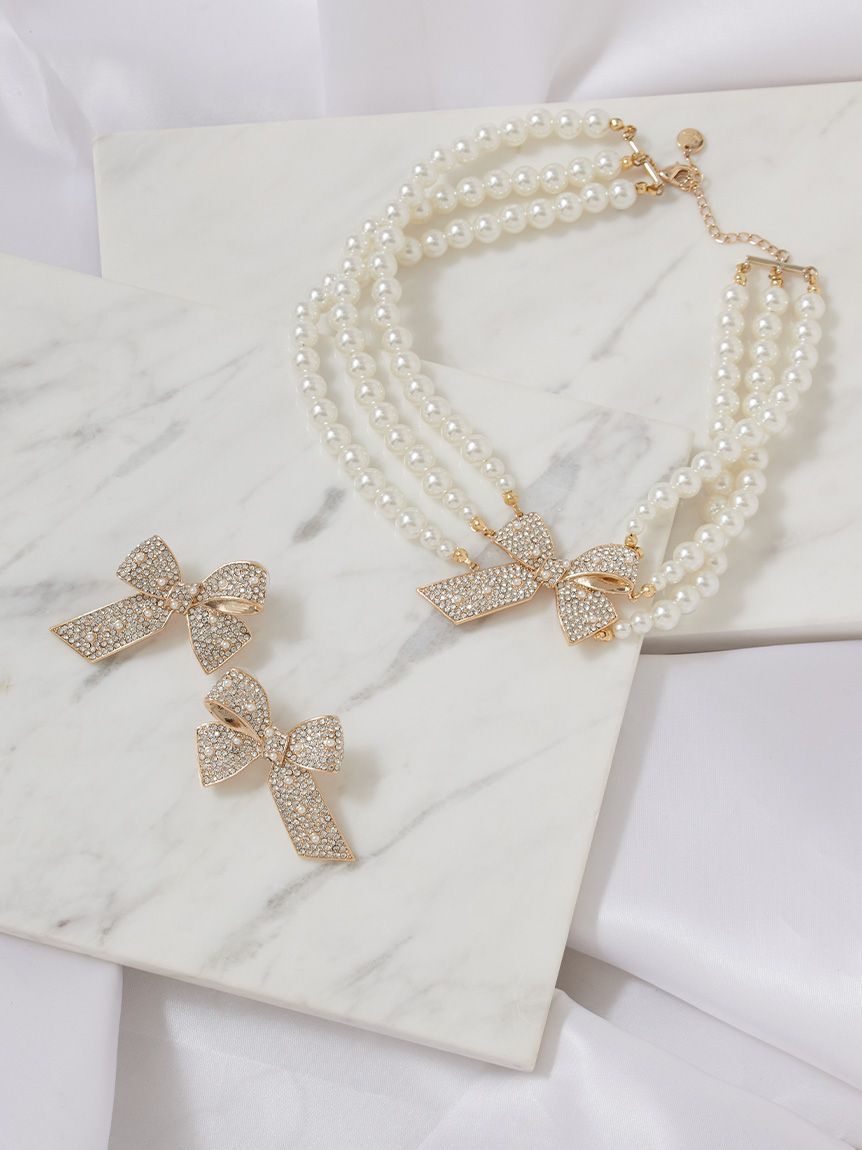 LILY BROWN「[L.B CANDY STOCK] ビジューリボンピアス」|ピアス|