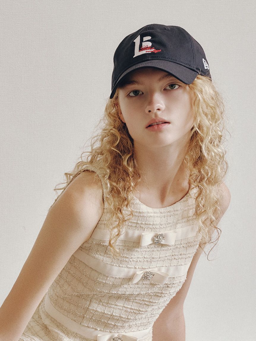 LILY BROWN「[L.B CANDY STOCK] リボンビジューツイードアメスリトップス」|Tシャツ・カットソー|