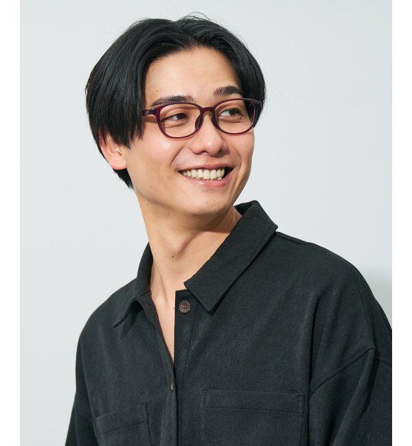  「ウェリントン型 メガネ | 大人可愛い 伊達メガネ レディース レンズ交換券付」|メガネ|パープル