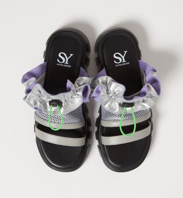 SY UNITED ARROWS「＜SY＞フリルメッシュ サンダル50」|サンダル|