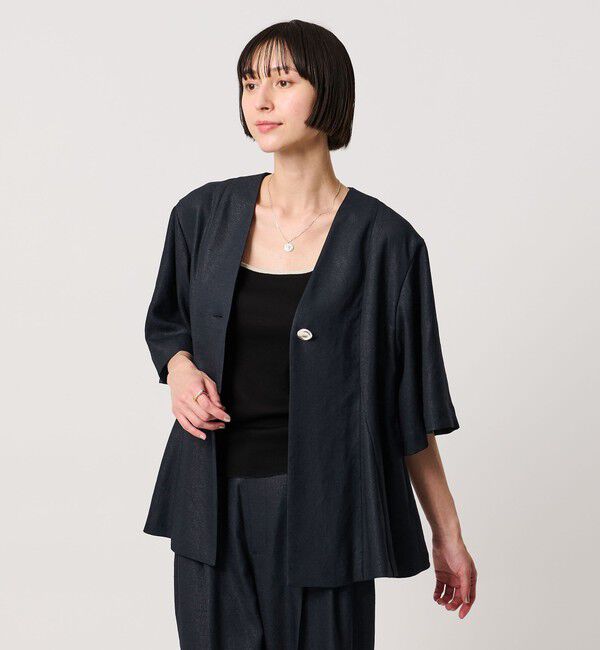 UNITED ARROWS「Spiree IAS ブラウス ‐UVカット 接触冷感 ウォッシャブル‐」|シャツ・ブラウス|NAVY