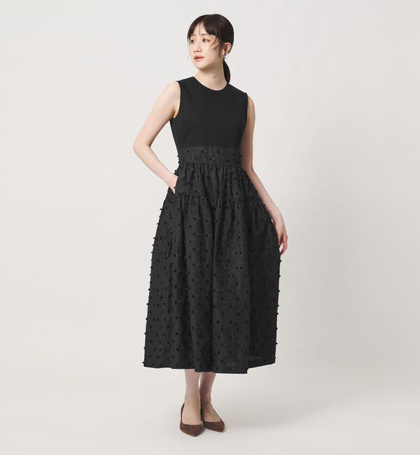 UNITED ARROWS「ドットリボン カットジャガード ワンピース ‐ウォッシャブル‐」|ワンピース|