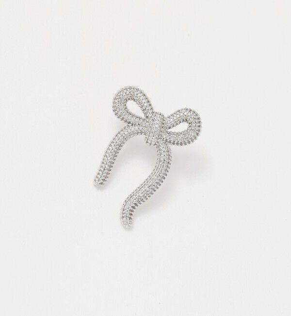UNITED ARROWS「リボン/パヴェ ピアス」|ピアス|