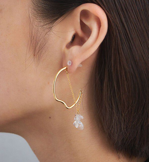 UNITED ARROWS green label relaxing「＜anisotea＞ Wave Hoop ピアス」|ピアス|GOLD