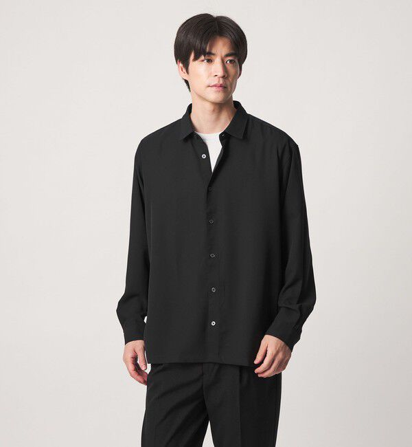 UNITED ARROWS green label relaxing「【WEB限定】JUST fit ソフト ドレープ コンフォート シャツ」|シャツ・ブラウス|BLACK