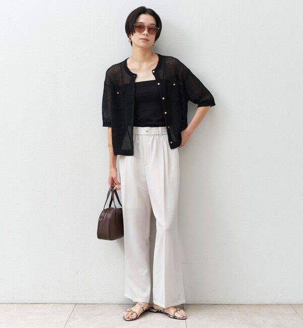 UNITED ARROWS green label relaxing「ドライクロス ニーハイワイド オフホワイト マシンウォッシャブル  通気性」|その他|