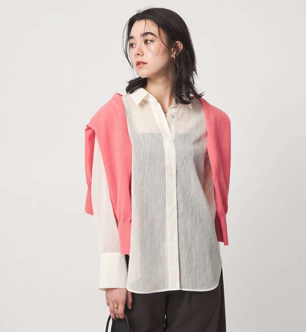 UNITED ARROWS green label relaxing「［size SHORTあり］ラミーライク ロングスリーブシャツ 通気性」|シャツ・ブラウス|