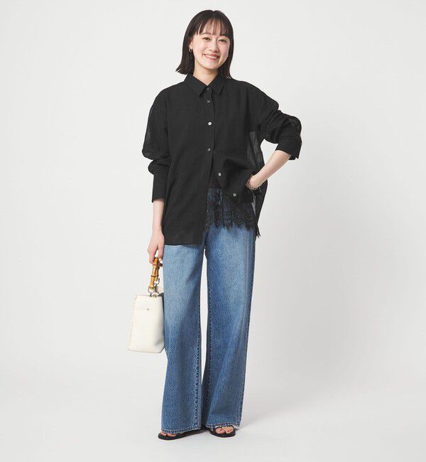 UNITED ARROWS green label relaxing「［size SHORTあり］ラミーライク ロングスリーブシャツ 通気性」|シャツ・ブラウス|
