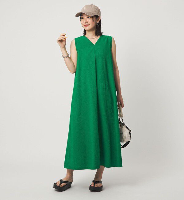 UNITED ARROWS green label relaxing「【WEB限定】＜at ease＞カラミ ノースリーブ ワンピース」|ワンピース|