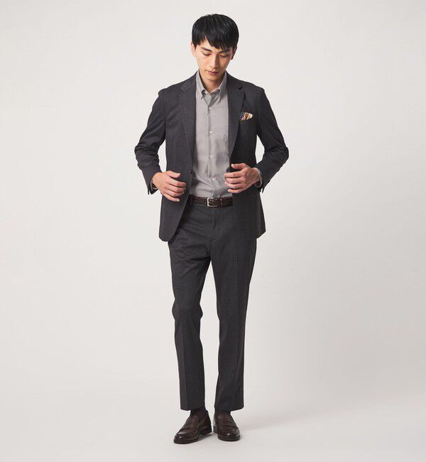 UNITED ARROWS green label relaxing「エブリット コットンオックス ソリッド スナップ ボタンダウン シャツ -イージーアイロン-」|シャツ・ブラウス|