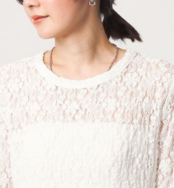 UNITED ARROWS green label relaxing「【WEB限定】＜at ease＞レース プルオーバー カットソー」|Tシャツ・カットソー|