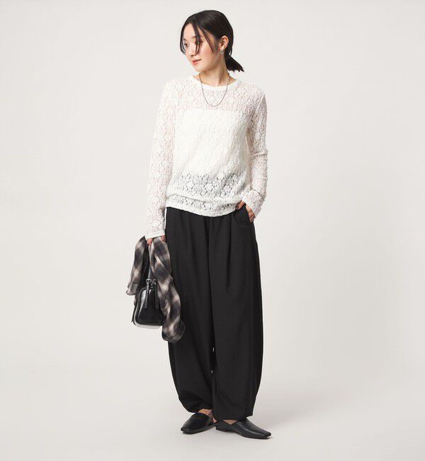 UNITED ARROWS green label relaxing「【WEB限定】＜at ease＞レース プルオーバー カットソー」|Tシャツ・カットソー|