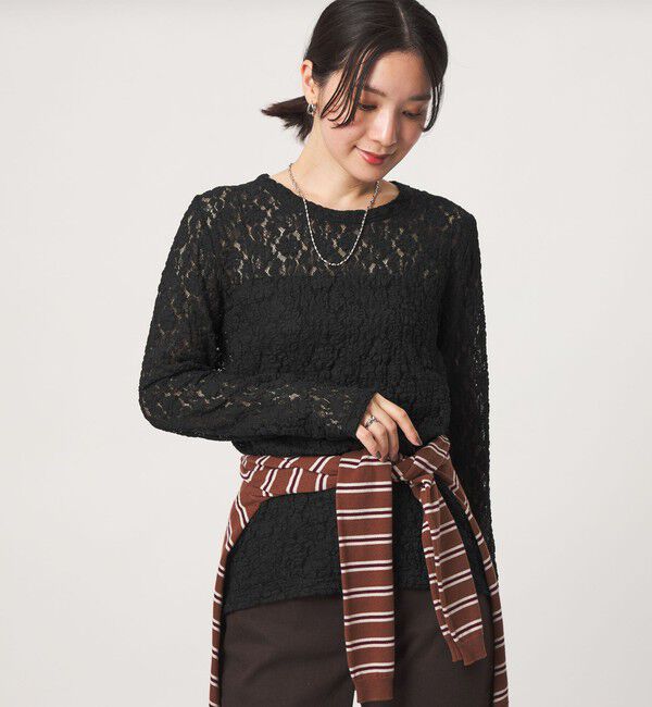 UNITED ARROWS green label relaxing「【WEB限定】＜at ease＞レース プルオーバー カットソー」|Tシャツ・カットソー|