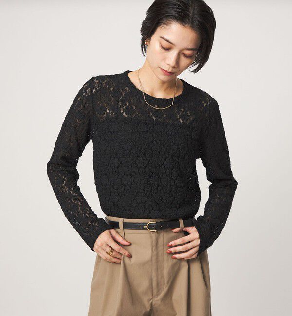 UNITED ARROWS green label relaxing「【WEB限定】＜at ease＞レース プルオーバー カットソー」|Tシャツ・カットソー|