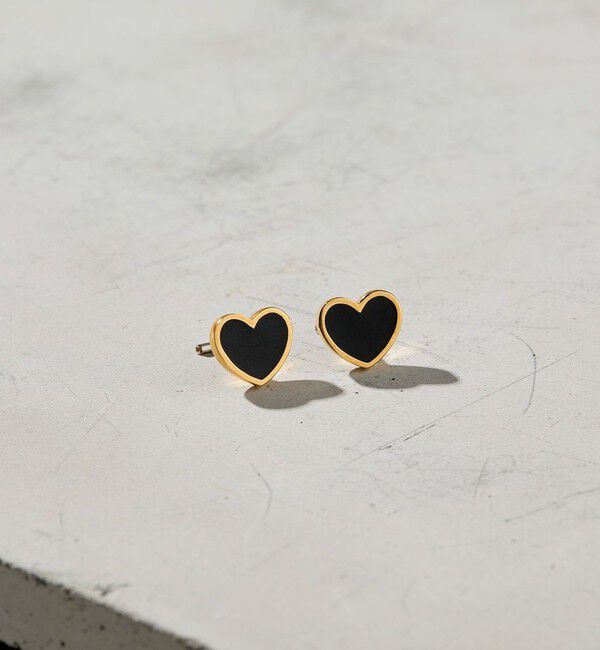 BEAUTY&YOUTH UNITED ARROWS「＜BAQLESS＞Amity Black Heart ピアス」|ピアス|BLACK