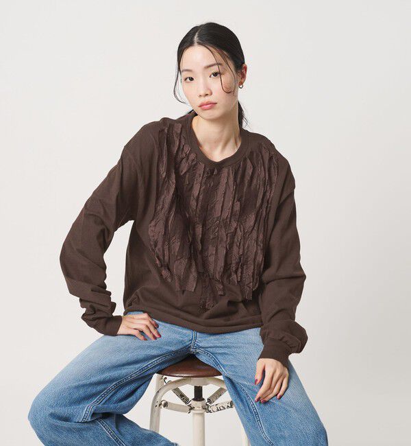 BEAUTY&YOUTH UNITED ARROWS「＜dahl&rsquo;ia＞リメイク ロングスリーブ カットソー」|Tシャツ・カットソー|DK.BROWN