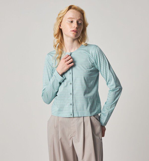STEVEN ALAN「＜Steven Alan＞ボーダー カーディガン」|カーディガン|LT.BLUE