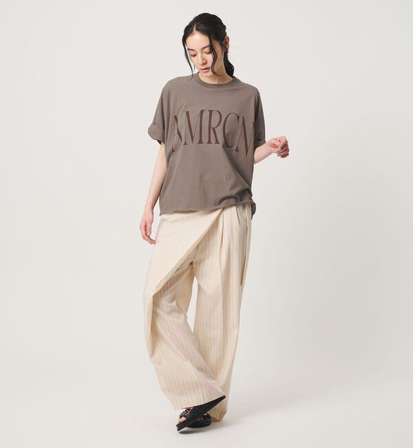 BEAUTY&YOUTH UNITED ARROWS「＜Americana＞ロールアップ クロップド Tシャツ」|Tシャツ・カットソー|