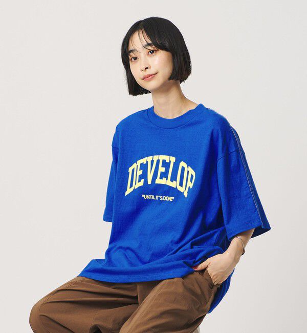 BEAUTY&YOUTH UNITED ARROWS「【別注】＜Americana＞プリント ビッグTシャツ/コバルト」|Tシャツ・カットソー|