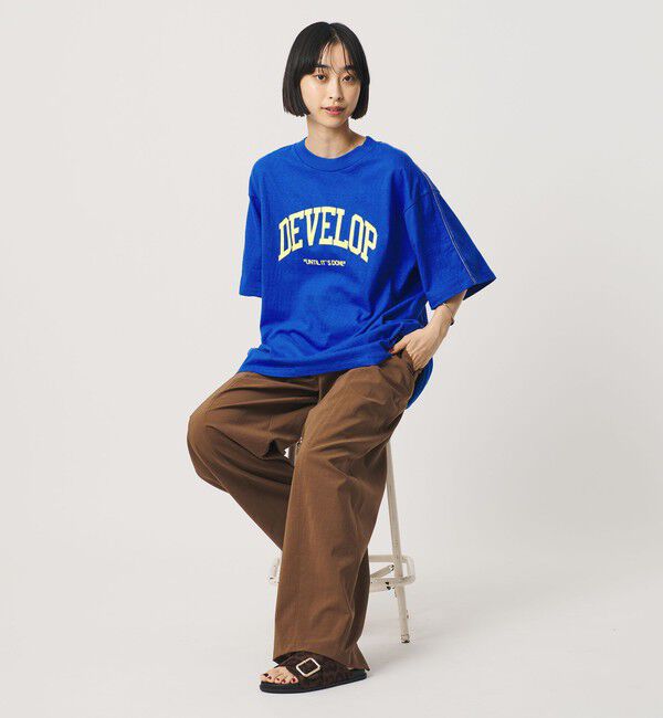 BEAUTY&YOUTH UNITED ARROWS「【別注】＜Americana＞プリント ビッグTシャツ/コバルト」|Tシャツ・カットソー|