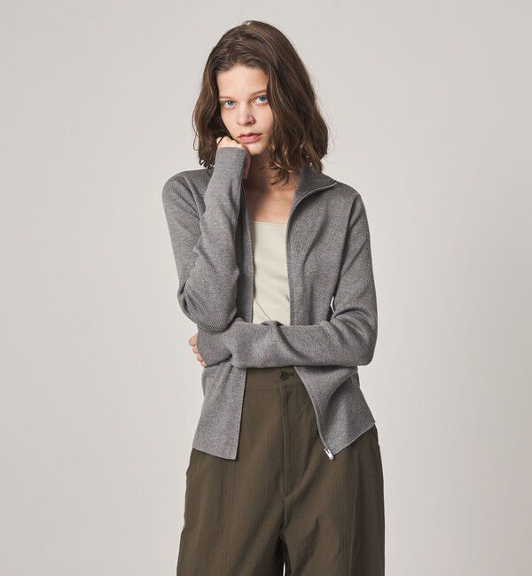 STEVEN ALAN「＜Steven Alan＞リブ ジップアップ プルオーバー」|カーディガン|