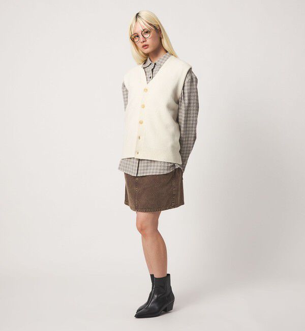 BEAUTY&YOUTH UNITED ARROWS「コットンツイル フェード ミニスカート」|スカート|