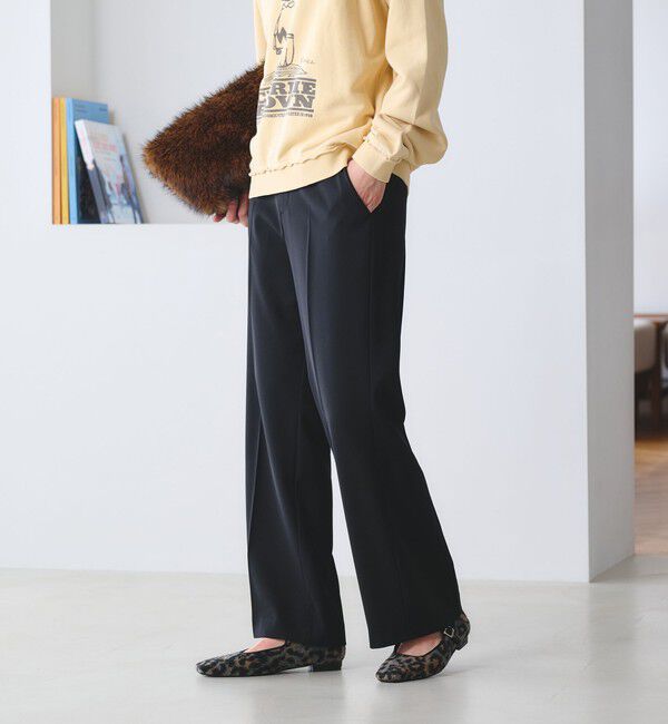 BEAUTY&YOUTH UNITED ARROWS「【WEB限定 Wardrobe DAILY MINIMAL】ダブルクロス フレアパンツ ウォッシャブル」|スラックス|