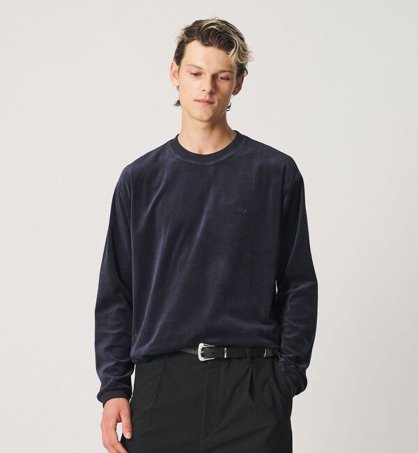 BEAUTY&YOUTH UNITED ARROWS「＜LACOSTE for BEAUTY&YOUTH＞ ベロア  ロングスリーブ Tシャツ」|Tシャツ・カットソー|NAVY
