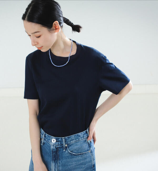 BEAMS SELECTION for WOMEN「SLOANE / コットン天竺  Tシャツ」|Tシャツ・カットソー|NAVY