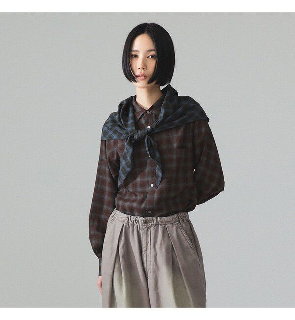 BEAMSBOY「maturely / TW チェック ロングスリーブ シャツ」|シャツ・ブラウス|BROWN