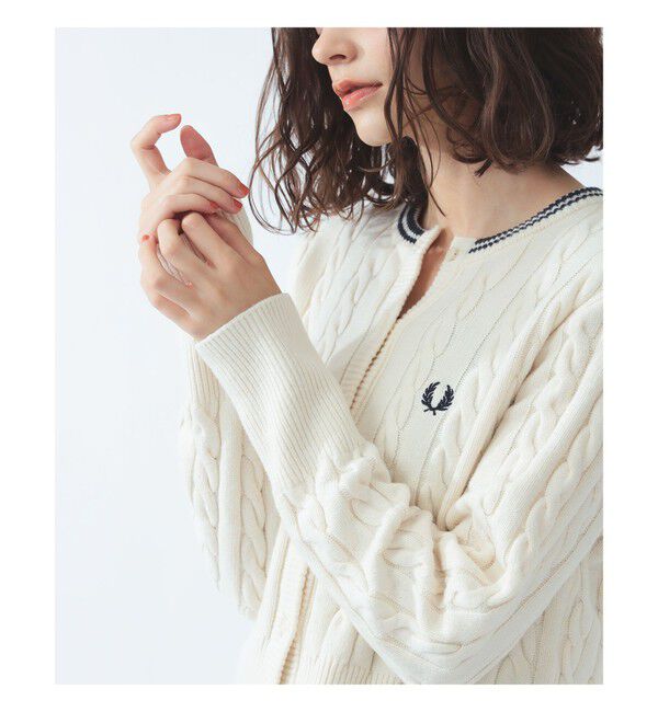 Ray BEAMS 「【別注】FRED PERRY / ケーブル ニット カーディガン」|カーディガン|