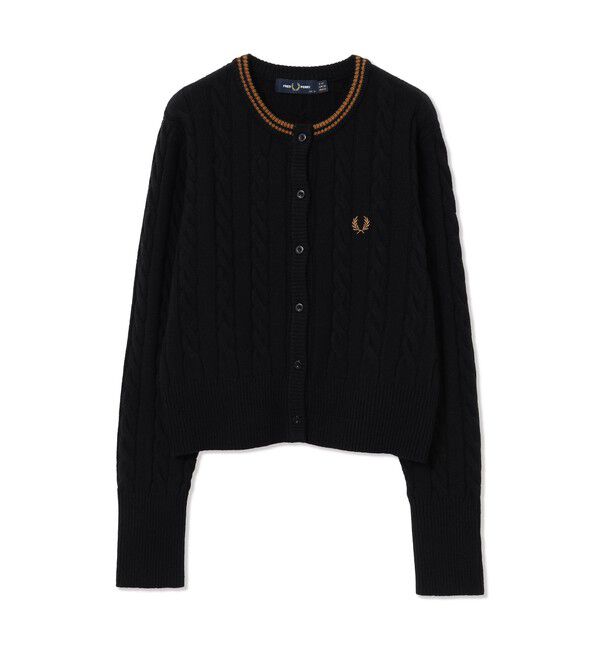 Ray BEAMS 「【別注】FRED PERRY / ケーブル ニット カーディガン」|カーディガン|BLACK