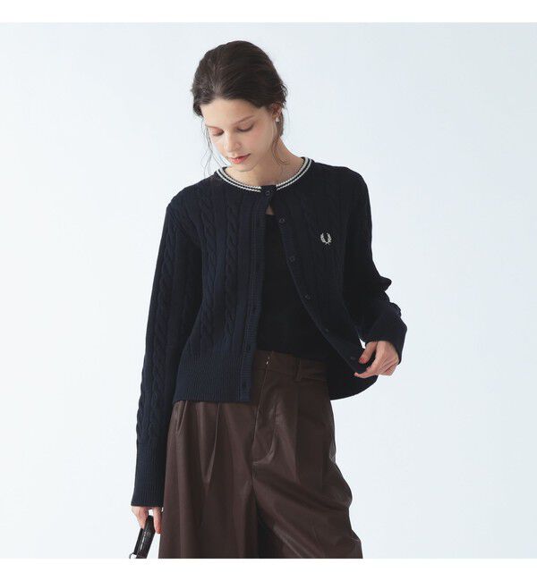 Ray BEAMS 「【別注】FRED PERRY / ケーブル ニット カーディガン」|カーディガン|