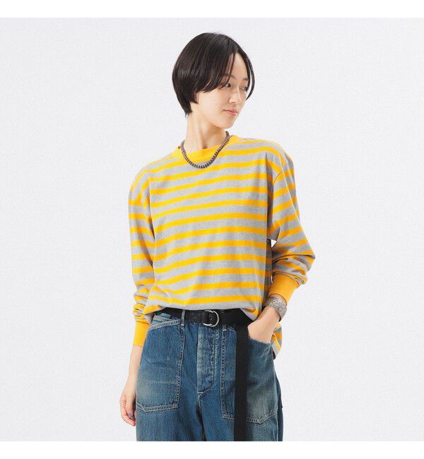BEAMSBOY「ベーシック ボーダー ロング スリーブ」|Tシャツ・カットソー|T.GREY/YELLOW