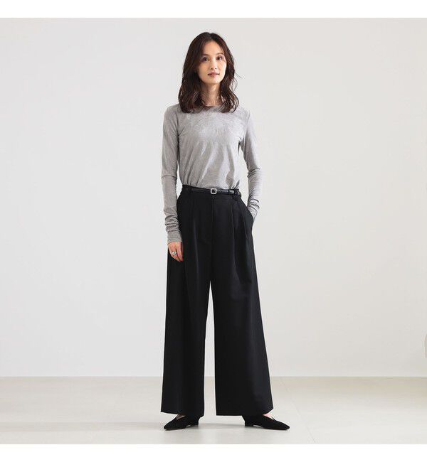 Demi-Luxe BEAMS 「トリアセテート クルーネック ベロア Tシャツ」|Tシャツ・カットソー|
