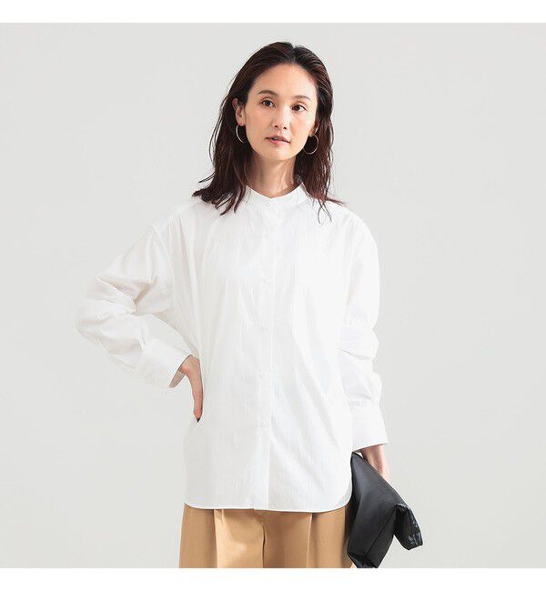 Demi-Luxe BEAMS 「コットンナイロン スタンドネック シャツ」|シャツ・ブラウス|