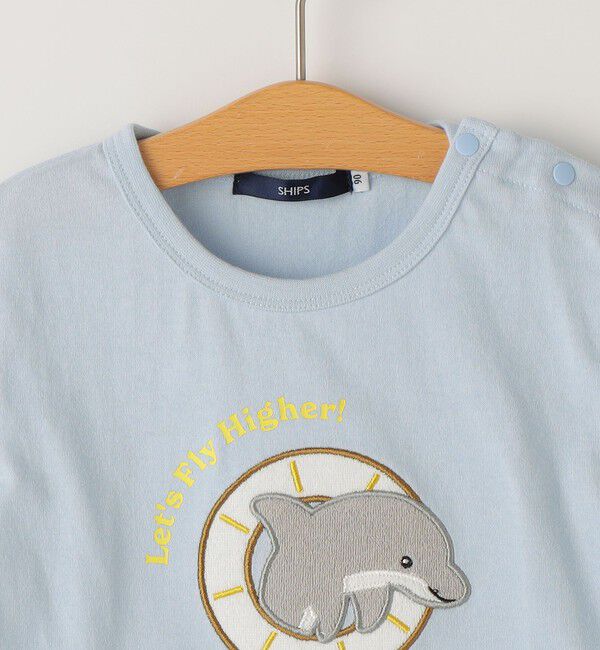 SHIPS KIDS「SHIPS KIDS:80～90cm / イルカ モチーフ ベビー Tシャツ」|Tシャツ・カットソー|