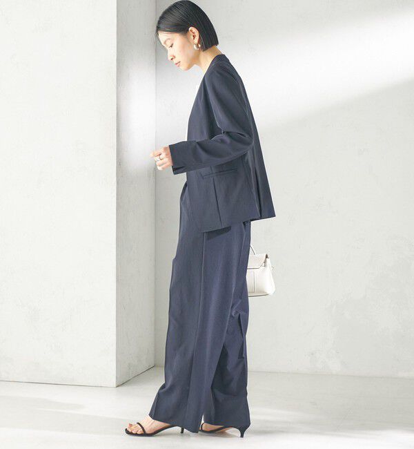 SHIPS for women「〈洗濯機可能/接触冷感/吸水速乾〉FUNCTION カラーレス ジャケット（セットアップ対応可）」|ノーカラージャケット|