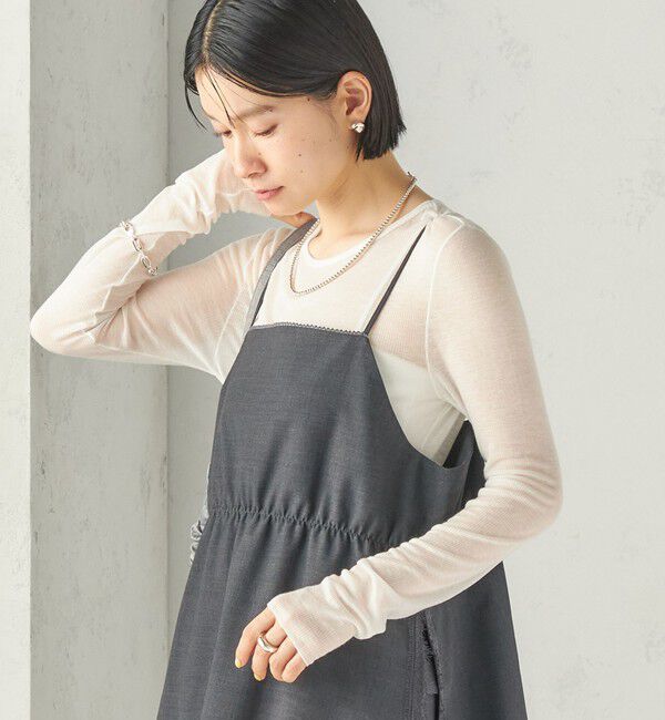 SHIPS for women「《予約》〈手洗い可能〉カシミヤ混 シアー テレコ プルオーバー」|Tシャツ・カットソー|ホワイト