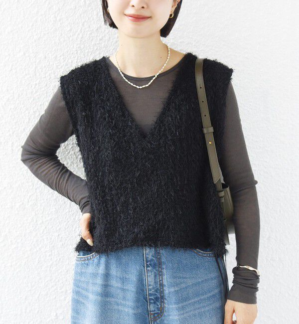 SHIPS for women「《予約》〈手洗い可能〉カシミヤ混 シアー テレコ プルオーバー」|Tシャツ・カットソー|